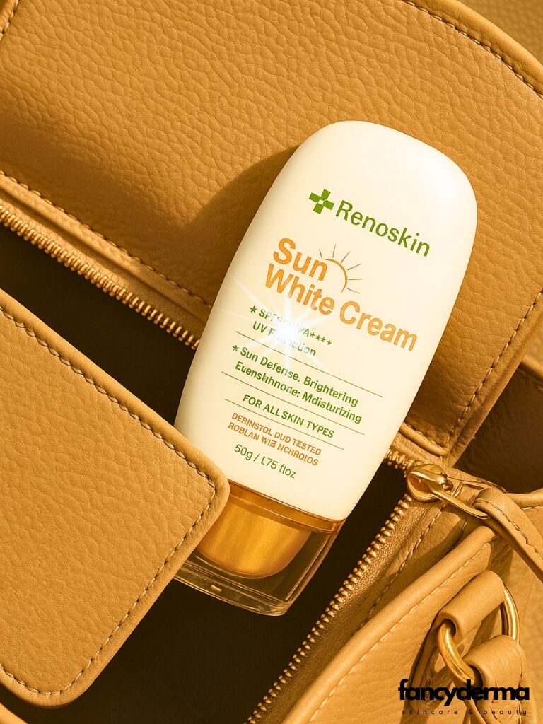Quy trình skincare chăm sóc da cơ bản - Hướng dẫn 7 bước cho làn da khỏe đẹp 7 Kem Chống Nắng Sun White Cream Renoskin SPF 50+ PA++++ dưỡng trắng, bảo vệ da