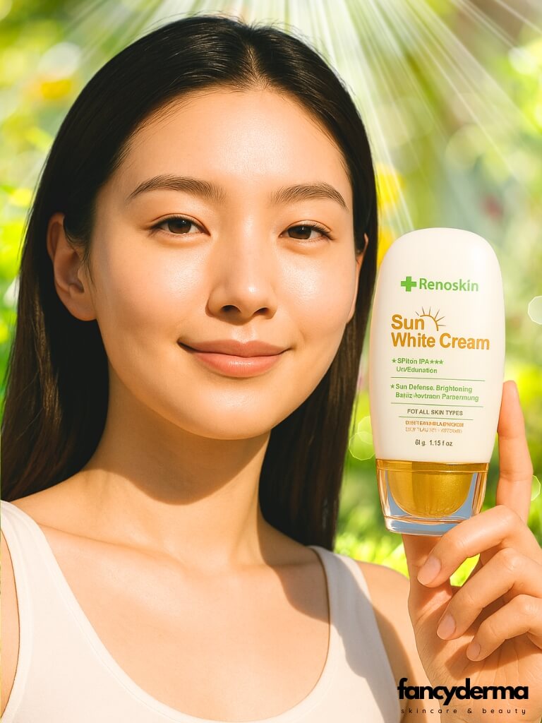 Quy trình skincare chăm sóc da cơ bản - Hướng dẫn 7 bước cho làn da khỏe đẹp 4 Làn da sáng khỏe nhờ Kem Chống Nắng Sun White Cream Renoskin
