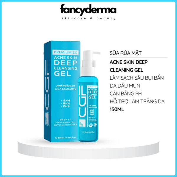 Sữa Rửa Mặt CGF Acne Skin Deep Cleansing Gel 150ML, phù hợp da dầu mụn, sạch sâu, từ Fancyderma.