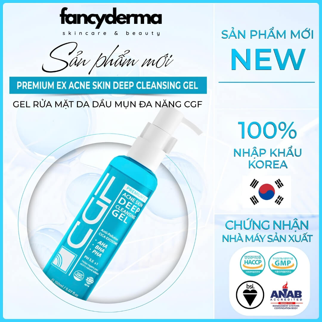 Sữa Rửa Mặt CGF Acne Skin Deep Cleansing Gel, Da Dầu Mụn, Cân Bằng PH, Sạch Sâu 150ML 13 Sữa Rửa Mặt CGF Deep Cleansing Gel 150ML, làm sạch sâu, chăm sóc da dầu mụn, thương hiệu CGF, từ Fancyderma.