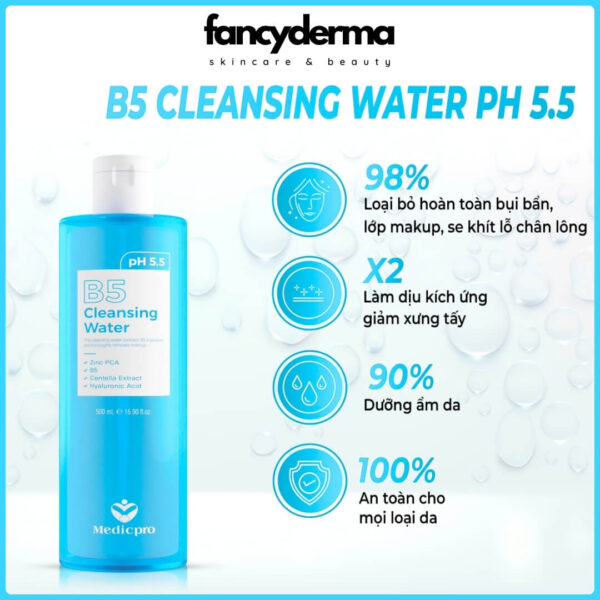 Nước Tẩy Trang B5 Medicpro 500ML, cấp ẩm sâu, làm dịu da, thương hiệu CGF, từ Fancyderma.