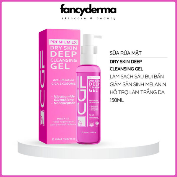 Sữa Rửa Mặt CGF Dry Skin Deep Cleansing Gel 150ML, phù hợp da khô, hỗ trợ sáng da, từ Fancyderma.