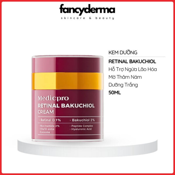 Kem Dưỡng Trắng Da Medicpro CGF Retinal Bakuchiol Cream 50ML, hỗ trợ tái tạo da, từ Fancyderma