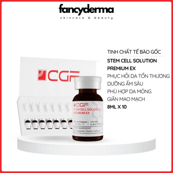 Tinh Chất Tế Bào Gốc STEM CELL SOLUTION PREMIUM EX 8ML x 10, hỗ trợ phục hồi da, từ Fancyderma.