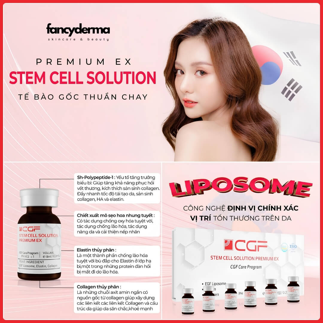 Tinh Chất Tế Bào Gốc Thuần Chay STEM CELL SOLUTION PREMIUM EX, Hỗ Trợ Phục Hồi Da Tổn Thương, Dưỡng Ẩm Sâu, Cho Làn Da Mỏng & Giãn Mao Mạch 8ML x 10 13 Hướng dẫn sử dụng Tinh Chất Tế Bào Gốc CGF 8ML x 10, dưỡng ẩm sâu, thương hiệu CGF, từ Fancyderma.