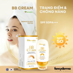 Chai Kem Chống Nắng BB Cream Renoskin SPF 50+ PA+++ 50G màu trắng vàng bên hộp, che khuyết điểm, bảo vệ da, từ Fancyderma.