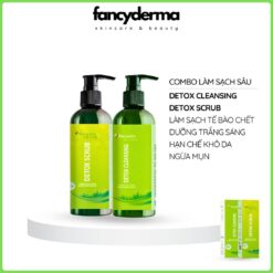 Combo Làm Sạch Chuyên Sâu & Thải Độc Da Detox Renoskin, sữa rửa mặt và tẩy tế bào chết, dưỡng sáng, từ Fancyderma