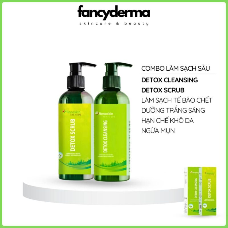 Combo Làm Sạch Da Chuyên Sâu & Thải Độc Da Detox, Sạch Tế Bào Chết, Thải Độc Da, Dưỡng Sáng, Mịn Da 19 Combo Làm Sạch Chuyên Sâu & Thải Độc Da Detox Renoskin, sữa rửa mặt và tẩy tế bào chết, dưỡng sáng, từ Fancyderma