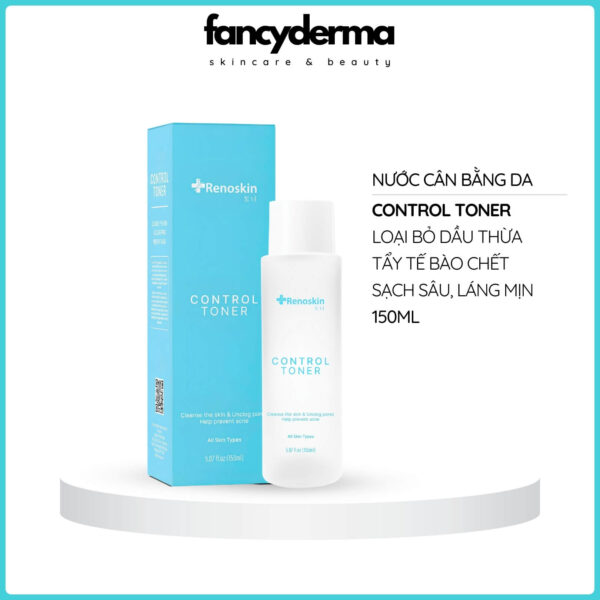 Chai Control Toner Renoskin 150ML trắng sang trọng, đạt chuẩn FDA, tẩy sạch tế bào chết, làm sạch sâu, công nghệ Hàn Quốc từ Fancyderma.