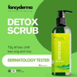 Chai Detox Scrub Renoskin 200ML xanh lá, thiết kế pump tiện lợi, thải độc da, thu nhỏ chân lông, mịn màng da, từ Fancyderma.