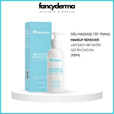 Dầu Massage Tẩy Trang Makeup Remover, Sạch Bã Nhờn, Bụi Bẩn 200ML 6 Dầu Massage Tẩy Trang Makeup Remover Renoskin 200ML chai trắng, tẩy sạch bã nhờn, bụi bẩn, đạt chuẩn FDA, công nghệ Hàn Quốc từ Fancyderma.