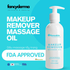 Dầu Massage Tẩy Trang Makeup Remover, Sạch Bã Nhờn, Bụi Bẩn 200ML 4 Dầu Massage Tẩy Trang Makeup Remover Renoskin 200ML trong chai pump trắng, công nghệ Hàn Quốc, làm sạch makeup, dưỡng ẩm, phân phối bởi Fancyderma.