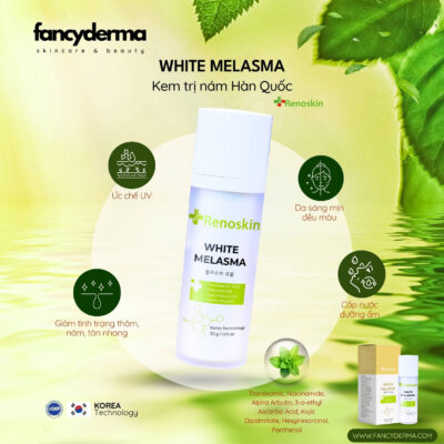 Kem Trị Nám White Melasma, Giảm Thâm, Nám, Tàn Nhang 30G 9 White Melasma Renoskin 30G, thiết kế tiện lợi, làm sáng da, giảm thâm, đạt chuẩn cGMP, từ Fancyderma.