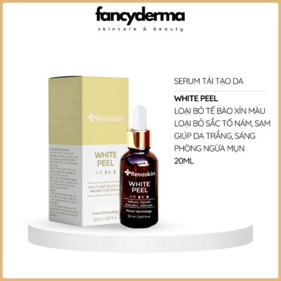 Tinh Chất Tái Tạo Da White Peel Serum, Tái Tạo, Mờ Thâm Nám, Ngừa Mụn 20ML 8 Tinh Chất White Peel Serum Renoskin 20ML, tái tạo da, thu nhỏ lỗ chân lông, công nghệ Hàn Quốc, phân phối bởi Fancyderma