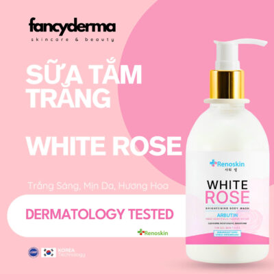 Sữa Tắm Trắng Da Hoa Hồng White Rose, Trắng Sáng Da, Mịn Da, Hương Hoa 500ML 10 Sữa Tắm Trắng Da White Rose Renoskin 500ML, hương hoa hồng, dưỡng da mịn màng, từ Fancyderma.