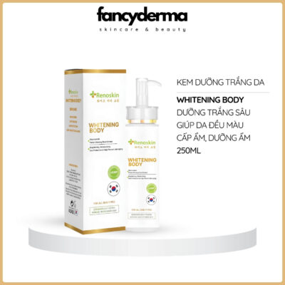 Kem Dưỡng Da Whitening Body, Trắng Da, Dưỡng Ẩm, Ngừa Lão Hóa 250ML 8 "Kem Dưỡng Whitening Body Renoskin 250ML chai trắng, công nghệ Hàn Quốc, làm trắng da, dưỡng ẩm, phân phối bởi Fancyderma.