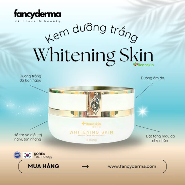 Hộp Kem Dưỡng Whitening Skin Ban Ngày Renoskin 33G, ngừa nám, sáng da, từ Fancyderma.