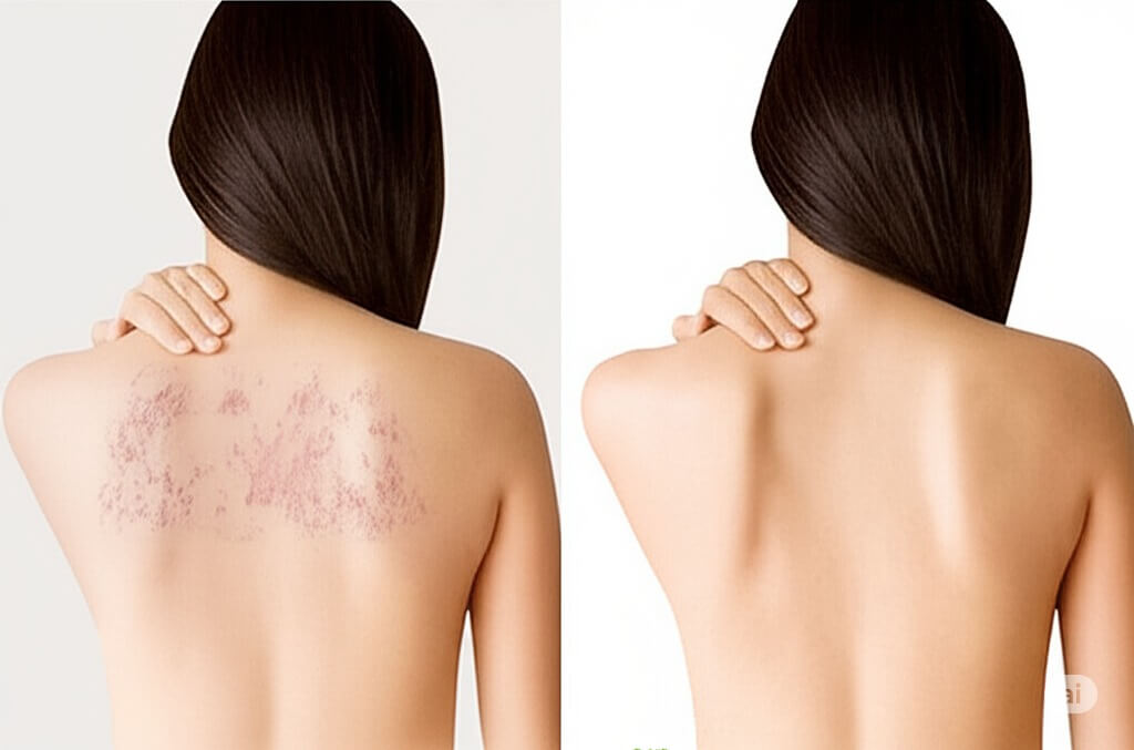 Trị Mụn Lưng, Mông, Ngực, Cổ: Mẹo và 6 Sản Phẩm Hiệu Quả 1 Làn da lưng mịn màng sau khi trị mụn lưng