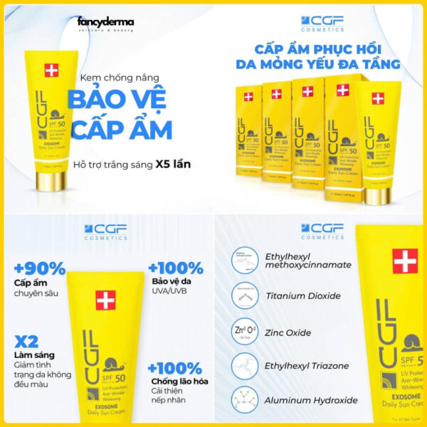 Kem chống nắng CGF 50ML SPF 50+ PA++++ – Bảo vệ da tối ưu, hỗ trợ sáng da, sản phẩm chất lượng từ Fancyderma