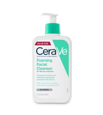 Cerave Foaming Facial Cleanser (Mỹ), nổi tiếng với các sản phẩm dược mỹ phẩm được bác sĩ da liễu khuyên dùng