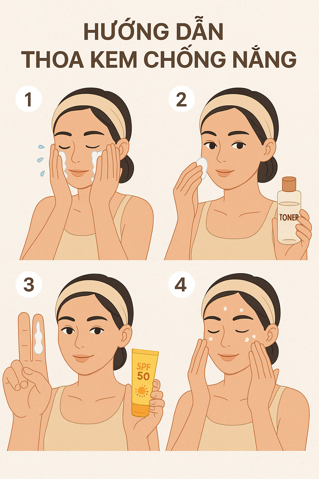 Hướng dẫn thoa kem chống nắng đúng cách cho da dầu, da khô, da nhạy cảm