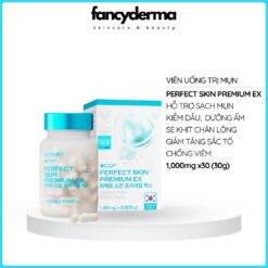 Hộp viên uống trị mụn CGF Perfect Skin Premium EX từ Hàn Quốc, giúp sạch mụn nội tiết và kiềm dầu hiệu quả.