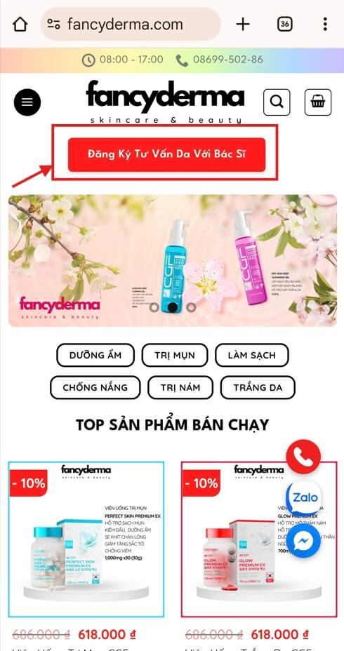 Fancyderma - Đăng Ký Tư Vấn Da Với Bác Sĩ