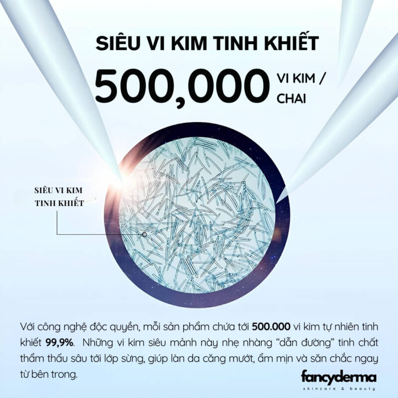 Hình ảnh Siêu Vi Kim Tinh Khiết của Tinh chất vi kim Prier Neige Eve Rich, serum cấp ẩm với công nghệ vi kim tái tạo da hiệu quả.