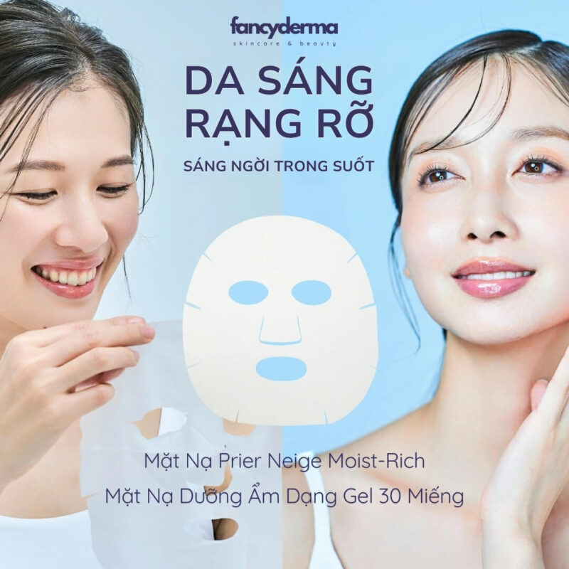 So sánh da trước và sau mặt nạ Nhật Preier Neige Moist Rich, mặt nạ tế bào gốc cải thiện da.