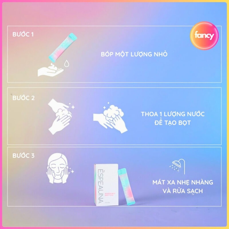 Cách dùng sữa rửa mặt Espeauna tạo bọt mịn hiệu quả