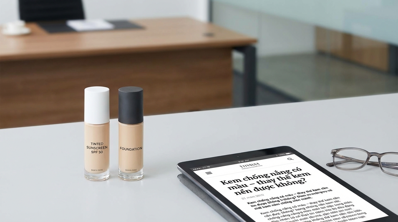 Bảng so sánh chi tiết giữa kem chống nắng có màu, kem nền và BB Cream