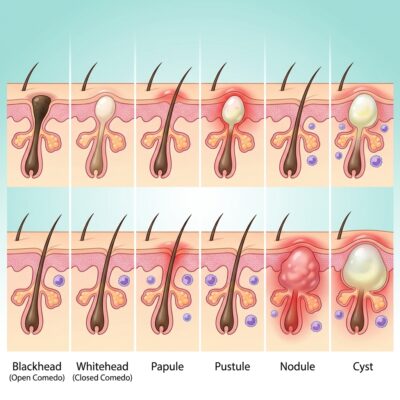 Giải phẫu cơ chế sinh mụn 4 giai đoạn cốt lõi
