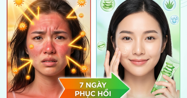 Chăm sóc da sau đi nắng cấp cứu da cháy nắng