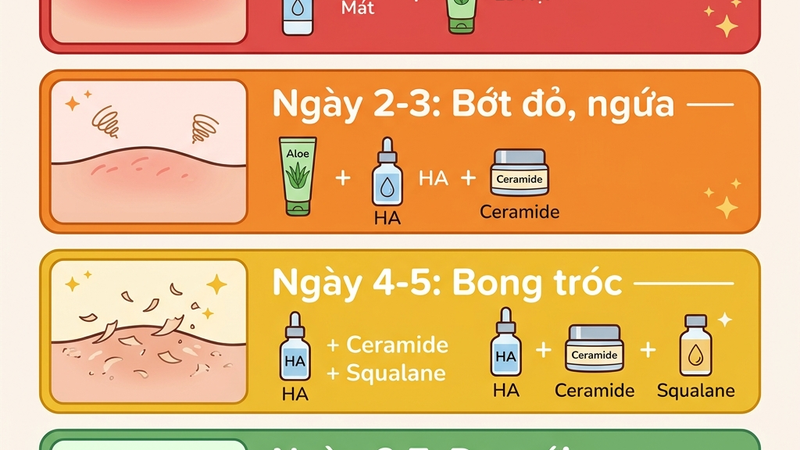 Phác đồ phục hồi da sau nắng 7 ngày