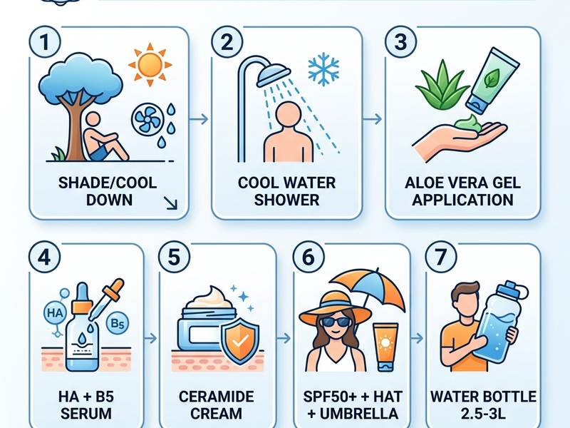7 bước cấp cứu da cháy nắng