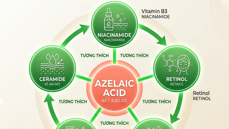 Azelaic acid kết hợp với thành phần nào