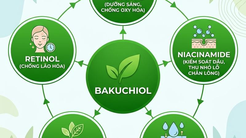Bakuchiol kết hợp với thành phần nào
