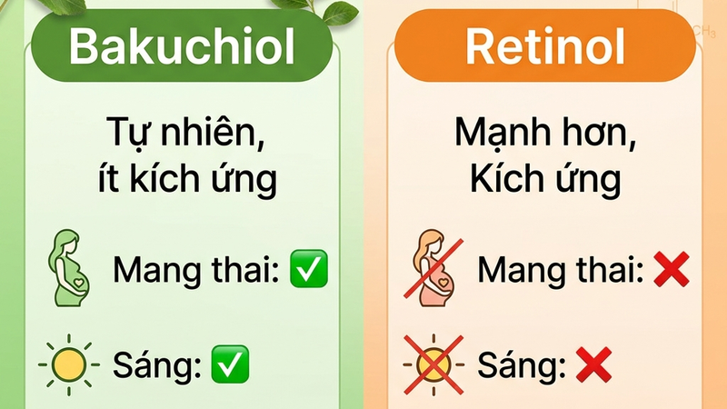 So sánh bakuchiol và retinol