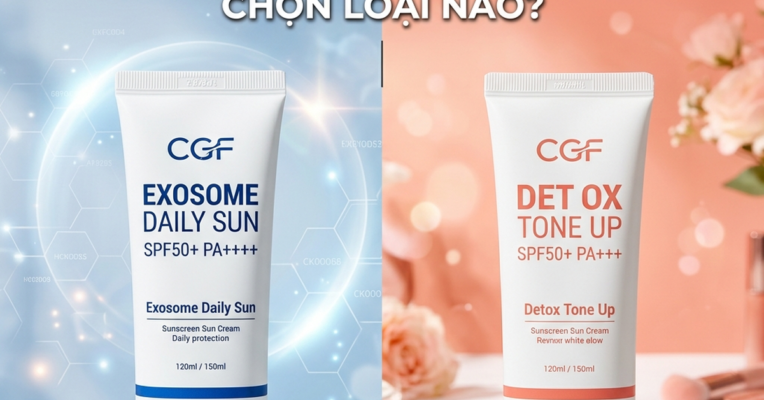 So sánh kem chống nắng CGF Exosome và CGF Detox