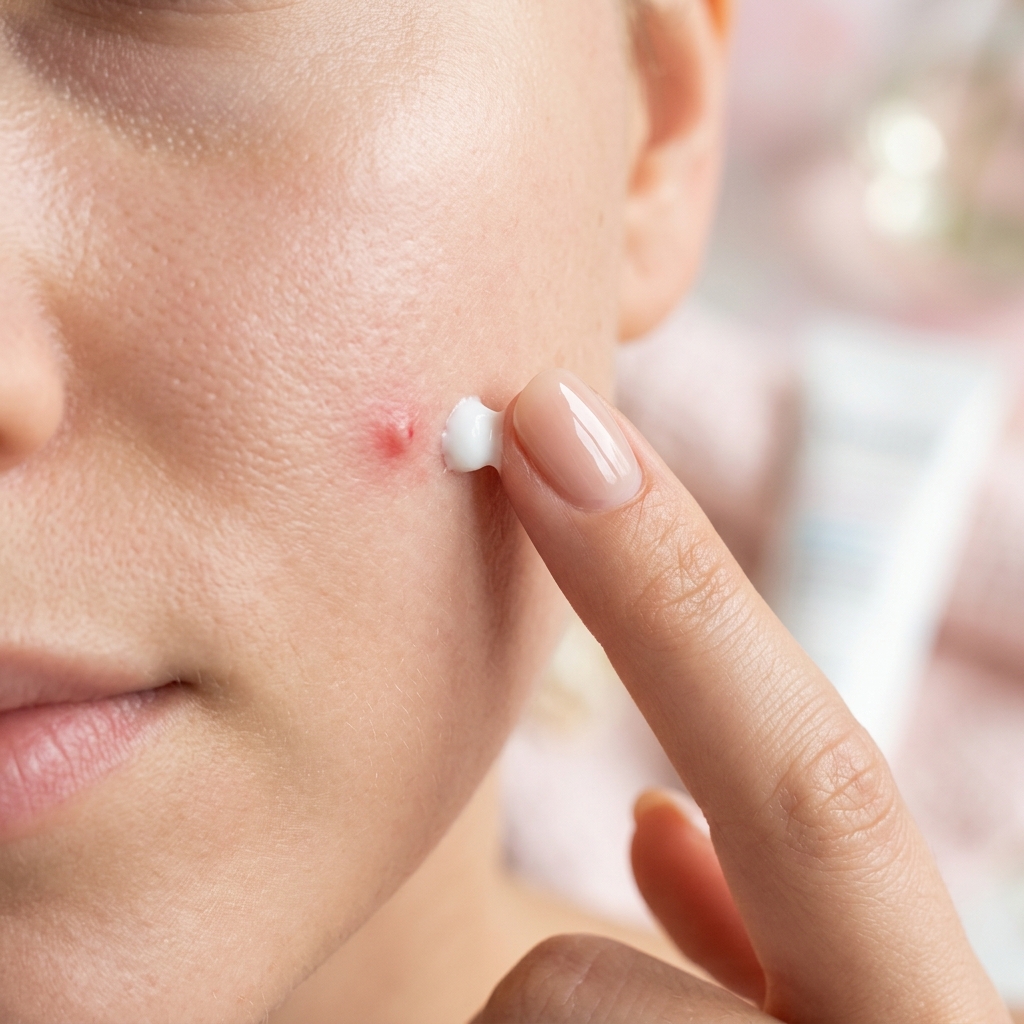 Chấm mụn bằng Benzoyl Peroxide giúp gom cồi khô nhanh