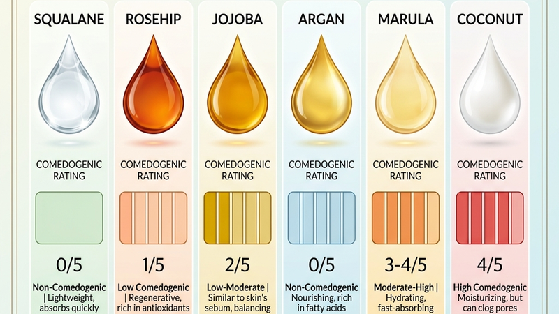 Các loại face oil và comedogenic rating