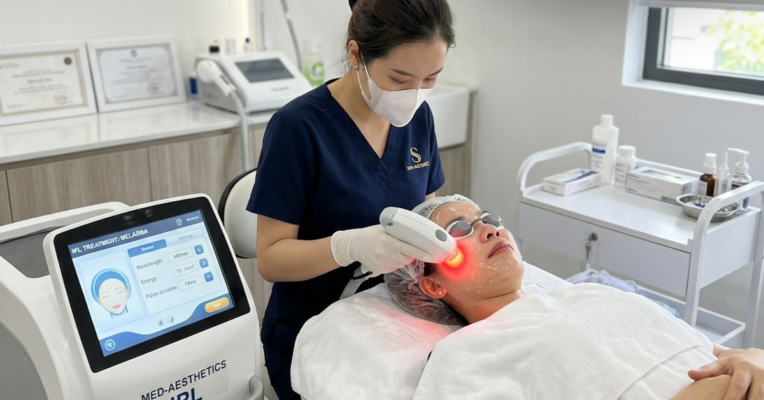 Bắn tia laser ipl trị nám tàn nhang