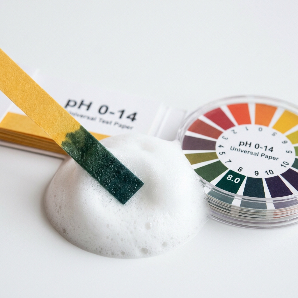 Kiểm tra độ pH bằng giấy quỳ tím của sữa rửa mặt Pond's