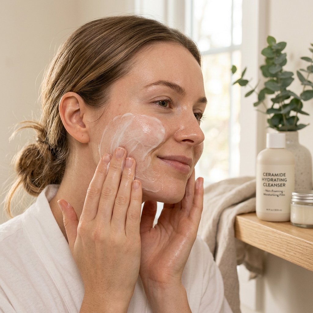Kết cấu dạng sữa (Lotion Cleanser) mướt mịn dành riêng cho nền da khô nhạy cảm