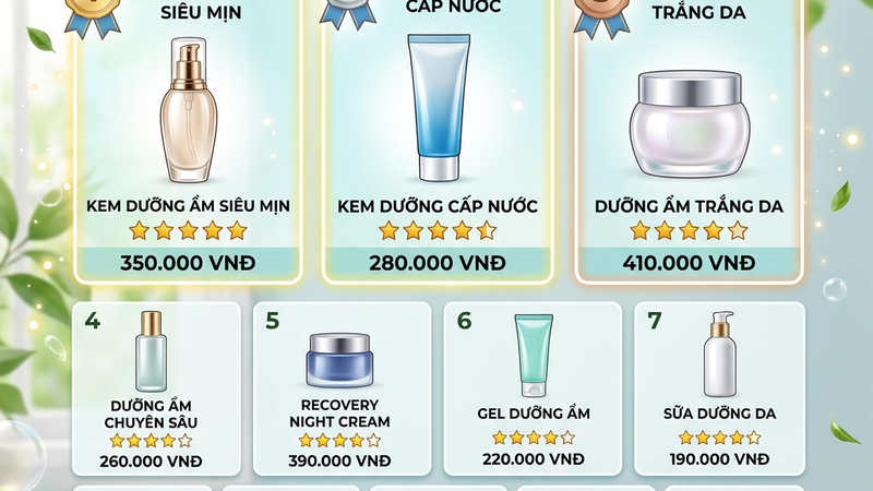 Top 10 kem dưỡng ẩm da dầu mụn 2026