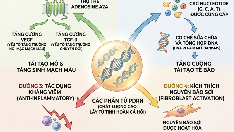 4 cơ chế PDRN tái tạo da