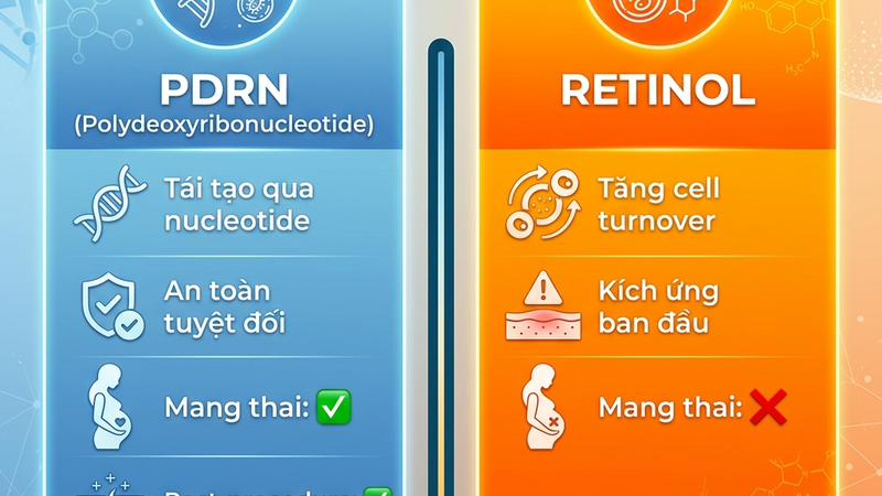 So sánh PDRN và Retinol