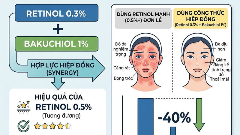 Combo retinol + bakuchiol synergistic