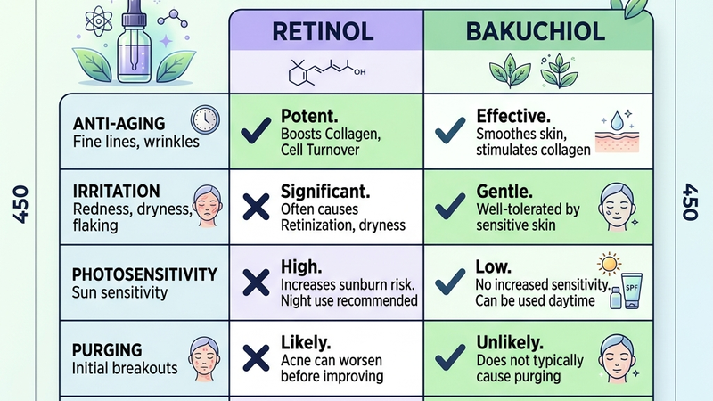 So sánh chi tiết retinol và bakuchiol
