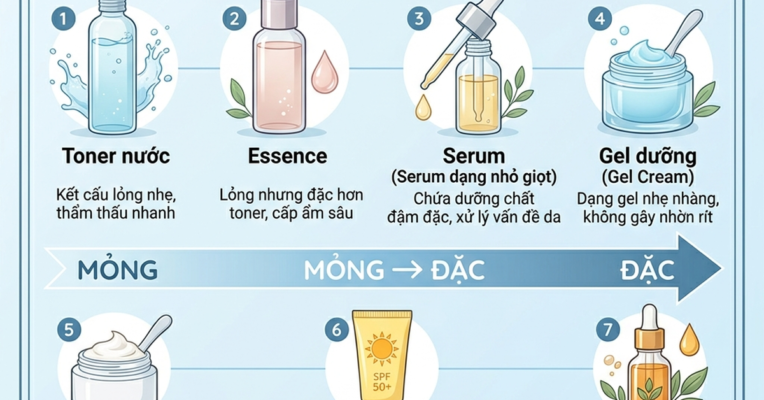 Thứ tự bôi skincare đúng chuẩn